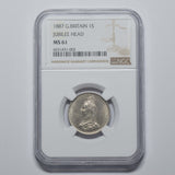 1887 Shilling (NGC MS 61) - Victoria British Silver Coin - Superb