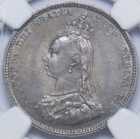 1887 Shilling (NGC MS 61) - Victoria British Silver Coin - Superb