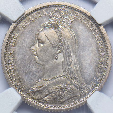 1887 Proof Sixpence (NGC PF 64) - Victoria British Silver Coin - Superb