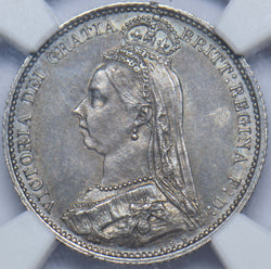 1887 Sixpence (NGC MS 62) - Victoria British Silver Coin - Superb