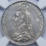 1887 Sixpence (NGC MS 62) - Victoria British Silver Coin - Superb