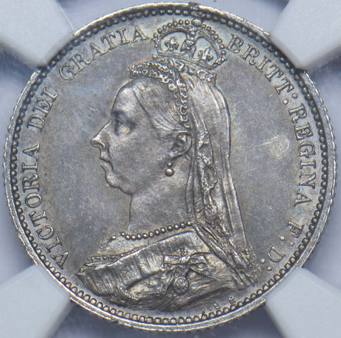 1887 Sixpence (NGC MS 62) - Victoria British Silver Coin - Superb