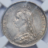 1887 Sixpence (NGC MS 61 R Over I) - Victoria British Silver Coin - Very Nice