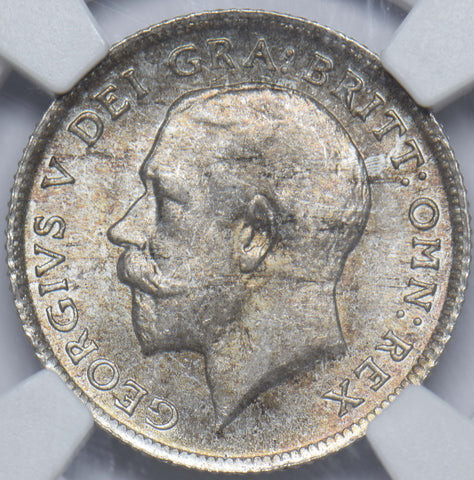 1917 Sixpence (NGC MS 65) - George V British Silver Coin - Superb
