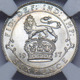 1917 Sixpence (NGC MS 65) - George V British Silver Coin - Superb