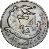 1966 Gambia 4 Shillings - Elizabeth II Coin - Very Nice