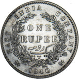 1840 India Rupee - Victoria Silver Coin - Very Nice