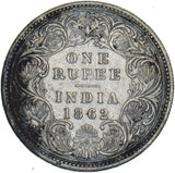 1862 India Rupee - Victoria Silver Coin - Nice