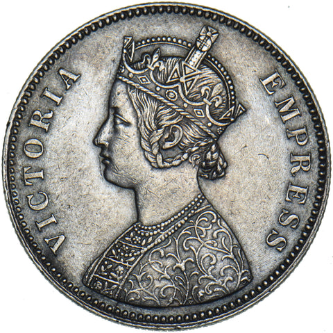 1880 India Rupee - Victoria Silver Coin - Very Nice