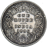 1886 India Rupee - Victoria Silver Coin - Nice