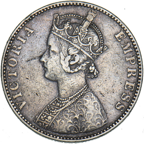 1893 India Rupee - Victoria Silver Coin - Nice