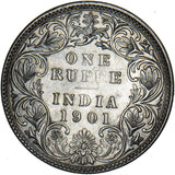 1901 India Rupee - Victoria Silver Coin - Nice