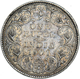 1901 India Rupee - Victoria Silver Coin - Nice