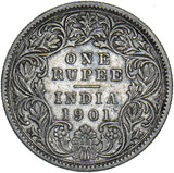 1901 India Rupee - Victoria Silver Coin - Nice
