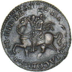 1690 Ireland Gunmoney Crown - James II Copper/Brass Coin - Very Nice