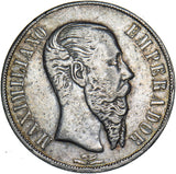 1866 Mexico Peso (Mo) - Maximilian I Silver Coin - Nice