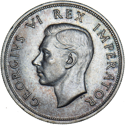 1947 South Africa 5 Shillings (Crown) - George VI Silver Coin - Very Nice