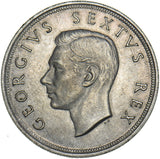1951 South Africa 5 Shillings (Crown) - George VI Silver Coin - Very Nice
