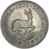 1951 South Africa 5 Shillings (Crown) - George VI Silver Coin - Very Nice