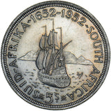 1952 South Africa 5 Shillings (Crown) - George VI Silver Coin - Superb