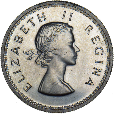 1953 South Africa 5 Shillings (Crown) - Elizabeth II Silver Coin - Superb
