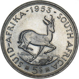 1953 South Africa 5 Shillings (Crown) - Elizabeth II Silver Coin - Superb