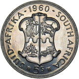 1960 South Africa 5 Shillings (Crown) - Silver Coin - Superb