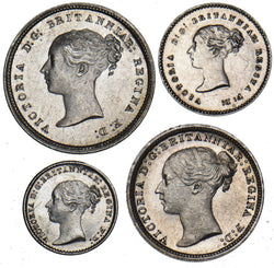 1872 Maundy Set - Victoria British Silver Coins - Very Nice