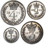 1872 Maundy Set - Victoria British Silver Coins - Very Nice