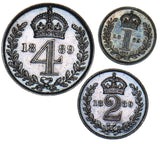1889 Part Maundy Set - Victoria British Silver Coins - Very Nice