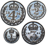 1894 Maundy Set (With Case) - Victoria British Silver Coins - Very Nice