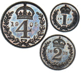 1905 Part Maundy Set - Edward VII British Silver Coins - Superb