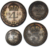 1925 Maundy Set (With Pouch) - George V British Silver Coins - Very Nice