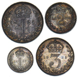 1925 Maundy Set - George V British Silver Coins - Very Nice