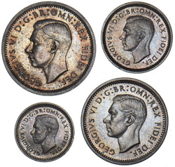 1951 Maundy Set - George VI British Silver Coins - Superb