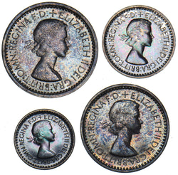 1953 Maundy Set - Elizabeth II British Silver Coins - Superb