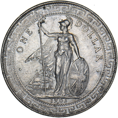 1901 British Trade Dollar - Silver Coin - Superb