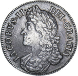 1687 Crown - James II British Silver Coin - Nice