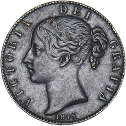 1845 Crown - Victoria British Silver Coin - Nice