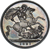 1887 Crown - Victoria British Silver Coin - Superb