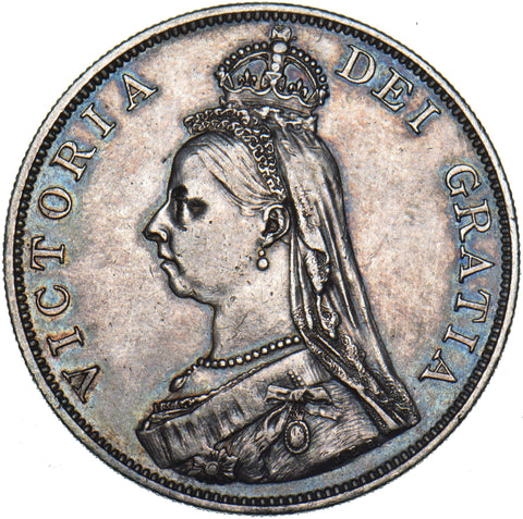 1887 Double Florin - Victoria British Silver Coin - Very Nice
