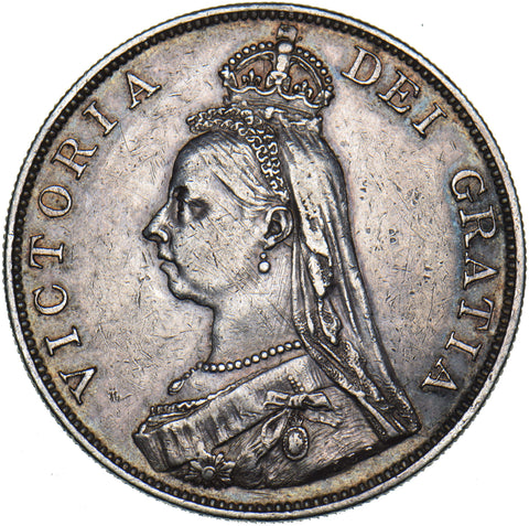 1887 Double Florin - Victoria British Silver Coin - Nice