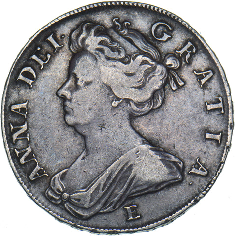 1708 E Halfcrown (Edinburgh Mint) - Anne British Silver Coin - Nice