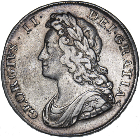 1739 Halfcrown - George II British Silver Coin - Nice