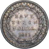 1811 3 Shillings Bank Token - George III British Silver Coin - Nice