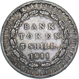 1811 3 Shillings Bank Token - George III British Silver Coin - Nice