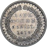 1812 3 Shillings Bank Token - George III British Silver Coin - Nice