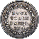 1814 3 Shillings Bank Token - George III British Silver Coin - Nice