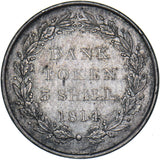 1814 3 Shillings Bank Token - George III British Silver Coin - Nice