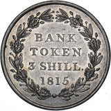 1815 3 Shillings Bank Token - George III British Silver Coin - Very Nice